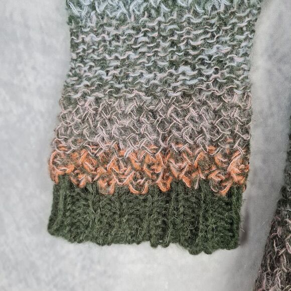 Anthropologie Duster Cardigan Womens OS Gray Striped Open Knit Lightweight - Picture 4 of 16